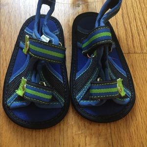 Blue Sandals With Velcro Straps - NEW